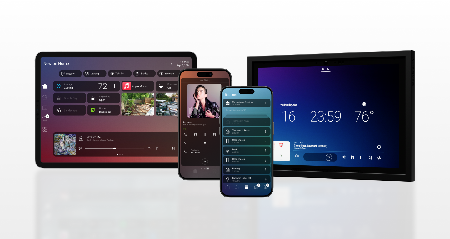 Control4 smart home touchscreen installed by Wilsons Systems
