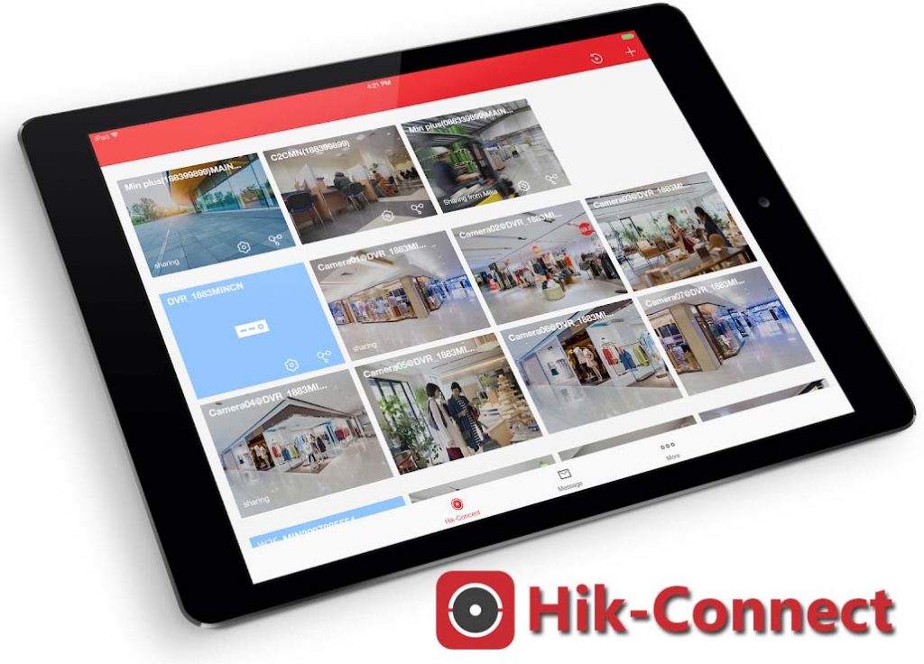 Hik connect app on tablet